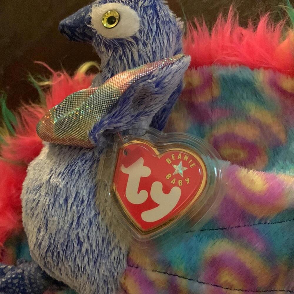 đFlashy the Peacock TY beanie baby DOB 12/30/2000 - Picture 11 of 15